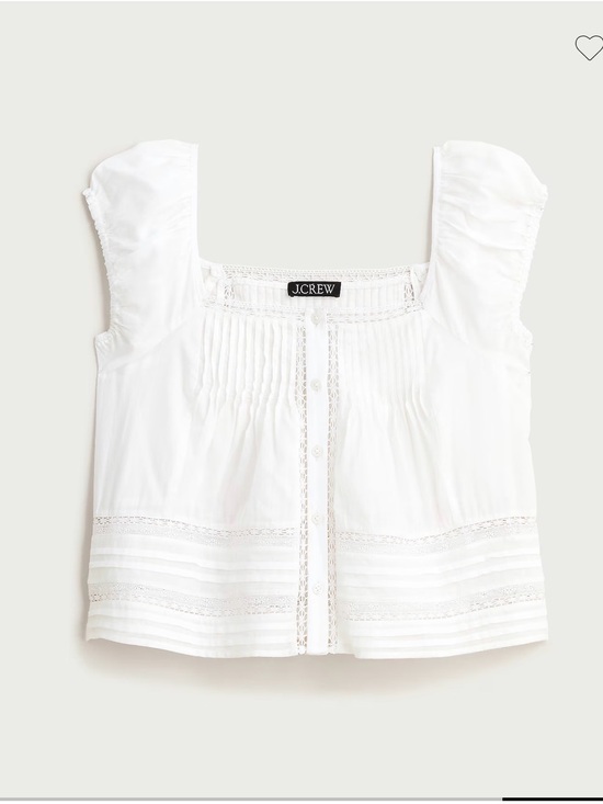 J. Crew Tops - ISO!!!! J. Crew White Cotton Voile Cap Sleeve Lace-Trim Square-Neck Top
